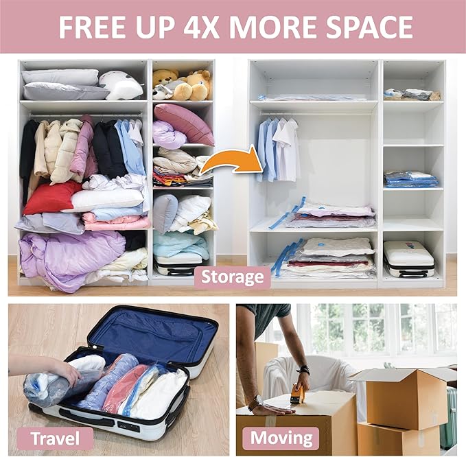 Cozy Essential Vacuum Storage Bags, Compression Space Saver Bags - Image 3