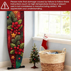 Nuxovilar Winter Poinsettia Stained Glass Style Wallpaper Border Peel and Stick - Image 6