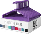 Plastic Hangers 50 Pack Purple by Neaterize