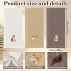 3 Pcs Orange Cat Hand Towels Bathroom Sets Decor Cute Orange Cat Lover Gifts - Image 2