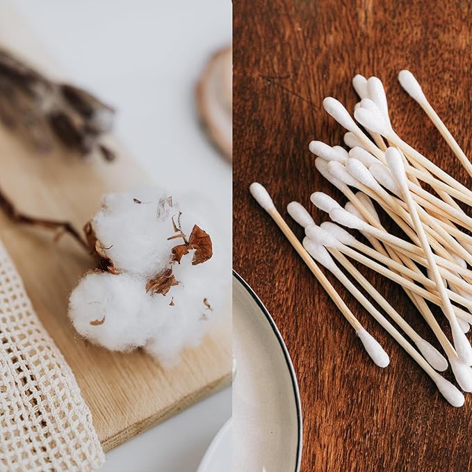 1000pcs Bamboo Cotton Swabs Double Round Cotton Buds - Image 6