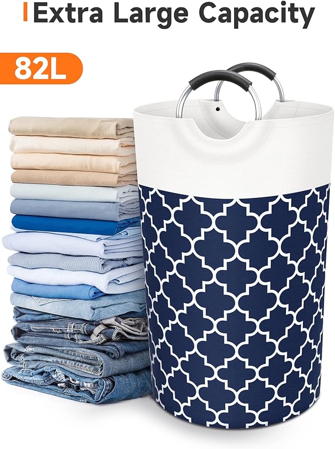 Large Laundry Basket Laundry Hamper Bag Washing Bin Clothes Bag Collapsible Tall - Image 5