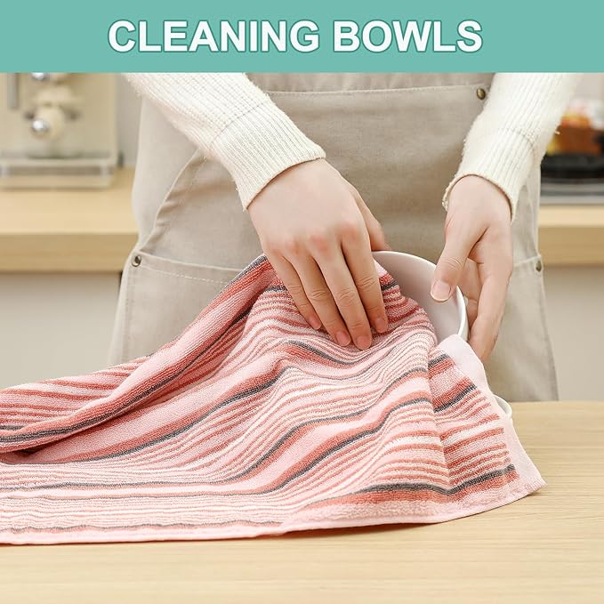 SALAS Kitchen Dish Towels for Drying Dishes, Large Cotton Kitchen Towels - Image 4