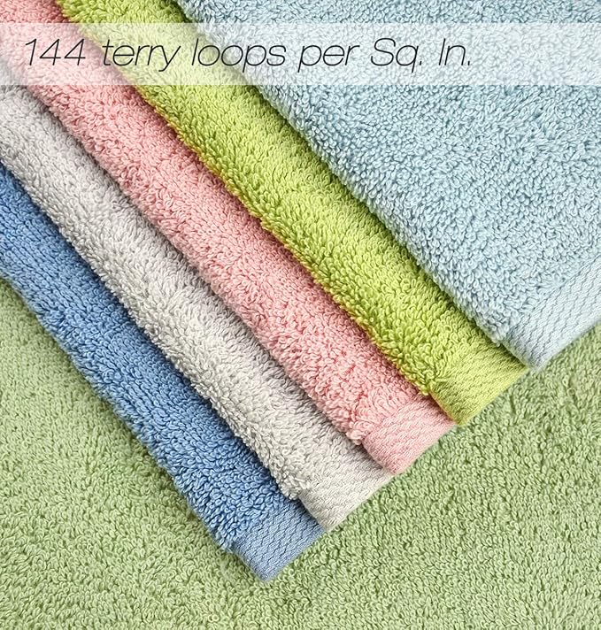 Cleanbear Hand Towel Face Towel Set, 100% Cotton, Size 29" x 13" - Image 5