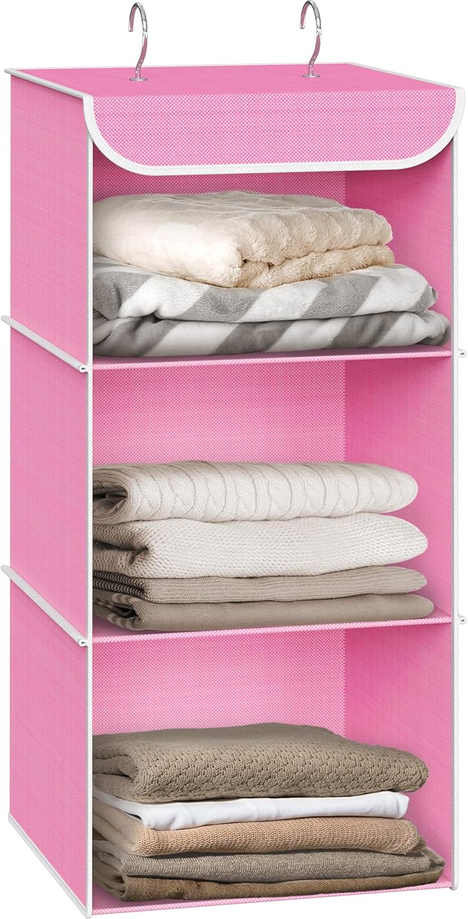 Simple Houseware 3-Shelf Hanging Closet Organizer, Fabric Storage Shelves by SimpleHouseware