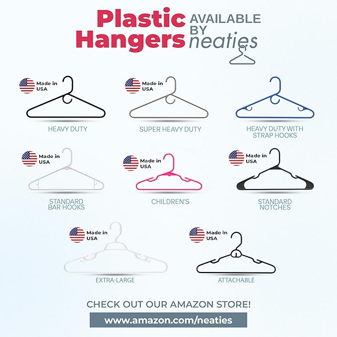 Neaties Heavy Duty Clothes Hangers 100+ Pack – Made in The USA – 8lb Capacity - Image 7