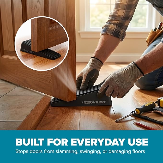 Strongest Home Heavy Duty Door Stop Wedge Made of Premium Quality Zinc and - Image 4