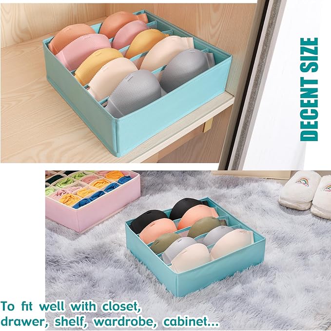 Drawer under Cabinet Clothes Organizer 5 Cell Foldable Storage Cubes Underwear - Image 3