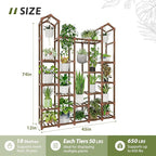 Large Plant Stand Indoor Plant Stands Outdoor Tall Plant Shelf for 18-23 Pots Corner Tiered Plants Stands for Multiple Plants Wood Hanging Plants Holder for Garden Balcony Patio Window Porch​​​ - Image 3