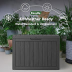 EasyUp 45 Gallon Outdoor Storage Box, Resin Waterproof UV-Resistant Deck Box, Reinforced Stability for Patio, Garden, and Poolside, Striped Black - Image 7