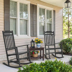Patio Rocking Chair Outdoor Set of 4,Weather Resistant Poly Resin Oversized Porch Rocker,High Back Smooth Design,350lb Weight Capacity,Indoor Outdoor Use(4, Black) - Image 7