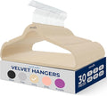 SereneLife 30-Pack Velvet Hangers Ivory – Non-Slip Ultra-Thin Clothes Hangers by SereneLife
