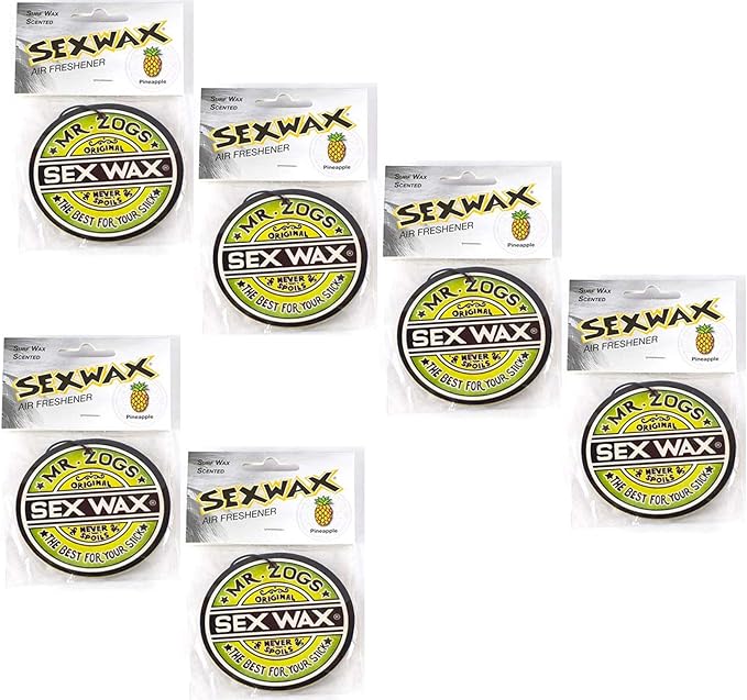 Sex Wax Mr. Zoggs AIR FRESHENER 3" Logo Green 6-Pack Pineapple by Unknown