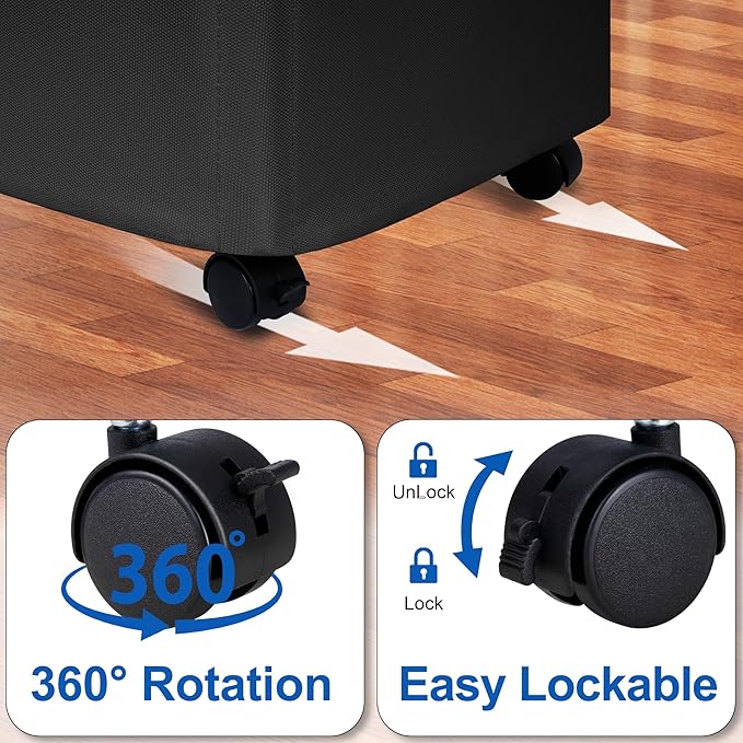 Slim Laundry Hamper with Lid and Wheels, Small Rolling Laundry Basket with - Image 4