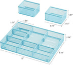 Marbrasse 3 Packs Desk Drawer Organizers, Metal Mesh Dividers - Image 3