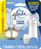 Glade PlugIns Refills Air Freshener Starter Kit, Clean Linen, Scented and by Glade