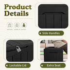 Devoko 31 Gallon Waterproof Outdoor Storage Box Resin Deck Box Lockable and UV Resistant for Patio Furniture,Garden Tools (Black) - Image 5