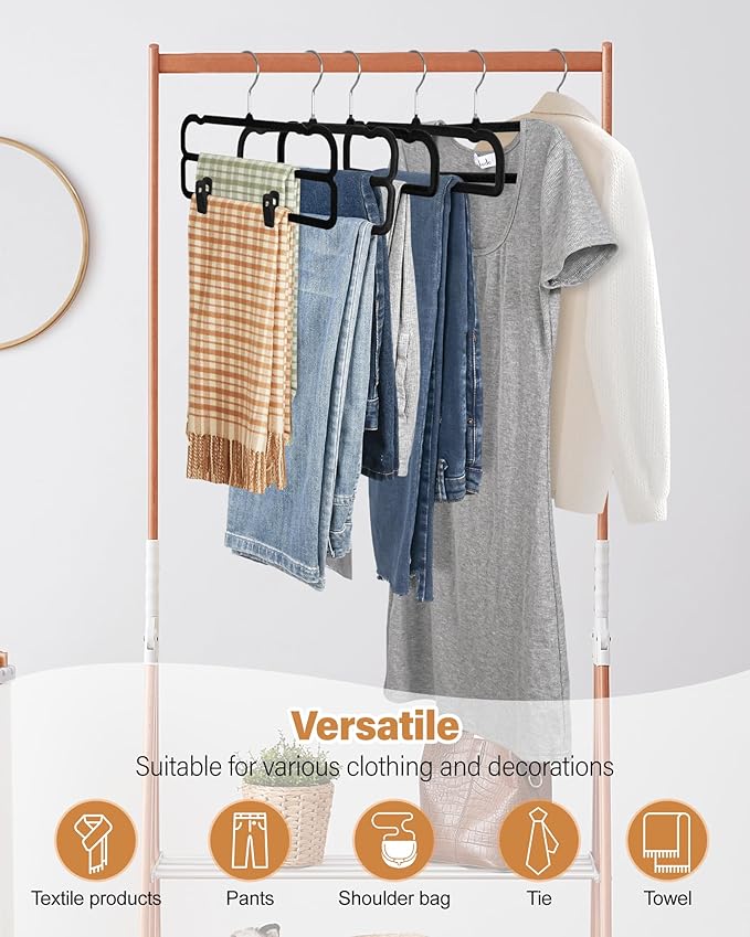 Velvet Pants Hangers with Double Non Slip Bar - Image 6