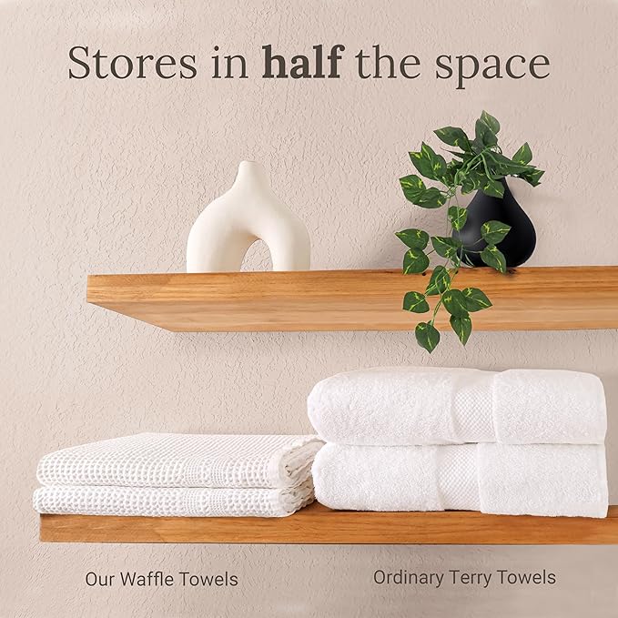 GILDEN TREE Waffle Towels for Bathroom, 100% Cotton Quick Dry Towel, Waffle - Image 5