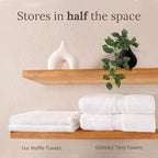 GILDEN TREE Waffle Bath Sheet Large Bath Towels Quick Dry Thin Body Towels - Image 5
