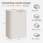STORAGE MANIAC 2-Pack Large Laundry Hamper, 80L Collapsible Laundry Basket - Image 3