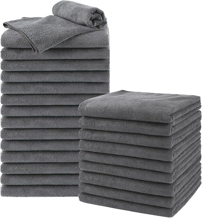Salon Towels 24 Pack, Super Soft Microfiber Gym Towels, Highly Absorbent by Unimade