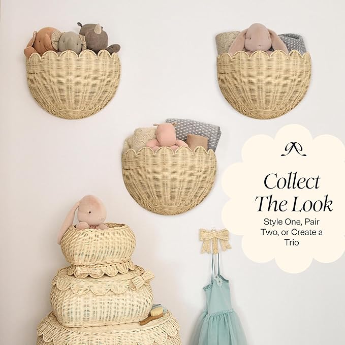 BEBE BASK Scalloped Wicker Wall Basket - Image 4