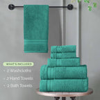 Elegant Comfort Luxury 6-Piece Towel Set, Premium Soft 100% Turkish Cotton - Image 4