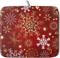Red Snowflake Dish Drying Mat for Kitchen Counter Holiday Super Absorbent by Unknown