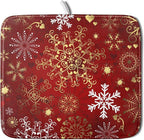 Red Snowflake Dish Drying Mat for Kitchen Counter Holiday Super Absorbent by Unknown