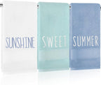 3Pcs Summer Hand Towels Cotton Embroidered Bathroom Towel 3 Colors Absorbent by FYSUIMU