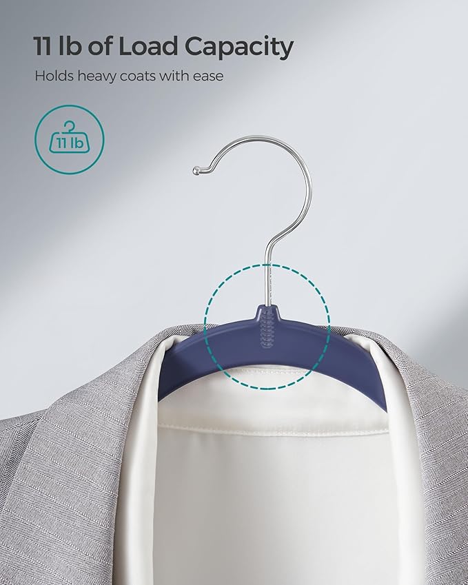 SONGMICS Clothes Hangers, Space-Saving, Dark Blue Ash and Light Blue Ash - Image 3