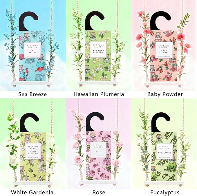 ROSE COTTAGE Large 12 Packs Eucalyptus Peppermint Hanging Closet Air Freshener - Image 6
