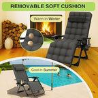 Suteck Zero Gravity Chair, Reclining Camping Lounge Chair w/Removable Cushion, Upgraded Lock and Cup Holder, Reclining Patio Chairs Folding Recliner for Indoor and Outdoor - Image 4