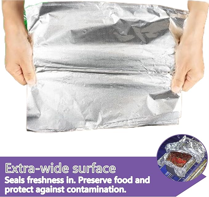 Box of 200 - Pre-Cut 12" Aluminum Foil Sheets - 12x10" Extra Wide & - Image 4