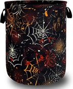 Colorful Spider Web Laundry Basket Foldable Oxford Cloth Halloween Laundry by Unknown