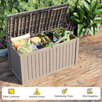 DRATO 180 Gallon Outdoor Storage Box, Large Waterproof Deck Box, Lockable Resin Storage Container with Reinforced Support for Patio Cushions, Garden Tools, UV-Resistant Outdoor Chest（Gray，180 Gallon） - Image 5