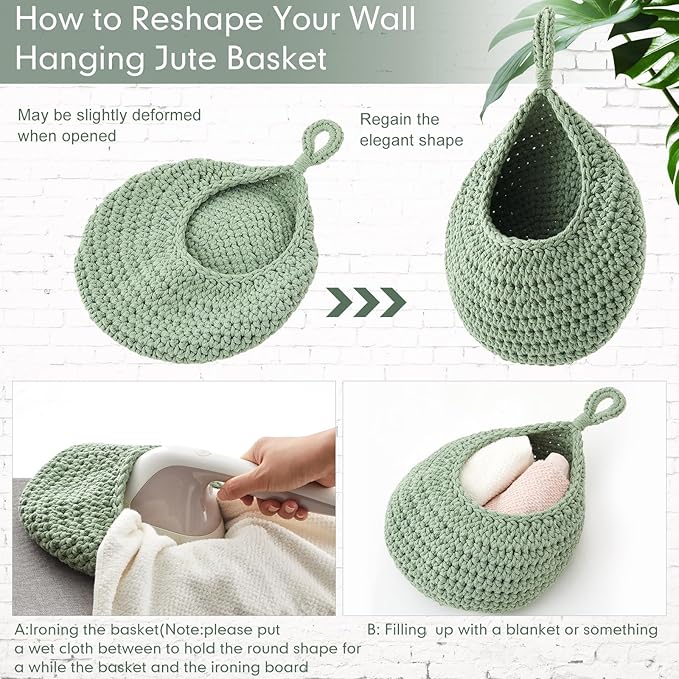 Honeydak Boho Decor Hanging Wall Baskets - Image 4