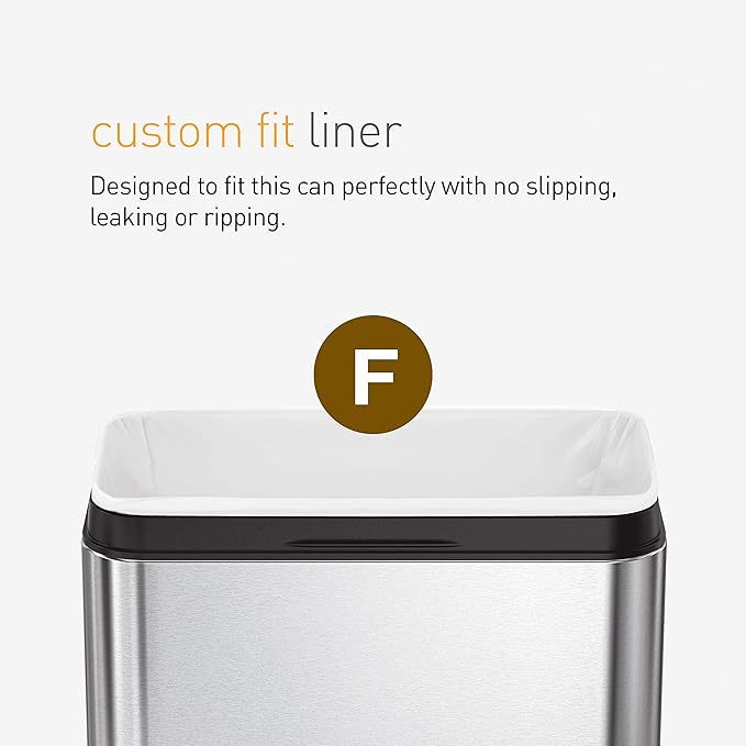 simplehuman 25 Liter / 6.6 Gallon Slim Open Top Small Trash Can, Commercial - Image 5