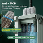 JOYMOOP Mop and Bucket with Wringer Set, Flat Squeeze Mop with Bucket, Dust Mop - Image 2