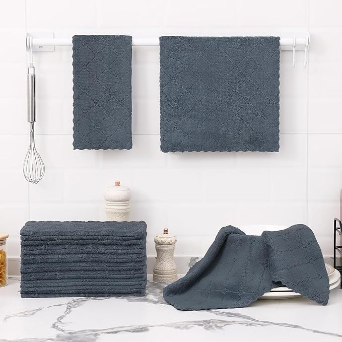 Homaxy 18 Pack Dish Towels for Kitchen, Super Soft and Absorbent Coral Velvet - Image 6