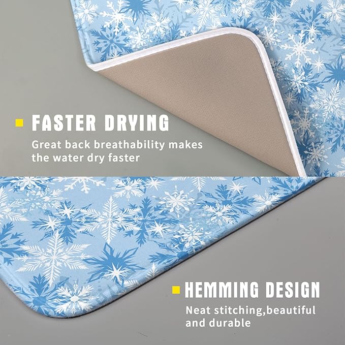 Winter Snowflake Dish Drying Mat - Image 3