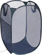 Navy Blue Durable Foldable Laundry Hamper, 22.8 x 14.2 x 14.2 inches by Bemkoo