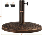 Yaheetech 22 lbs Heavy Duty Outdoor Umbrella Base 18" Round Patio All-Weather Umbrella Stand Market Umbrella Base for Garden & Lawn, Bronze - Image 3