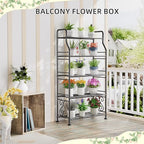 GIOTORENT Plant Stand Outdoor Indoor 5 Tier Metal Waterproof - 53.2" Plant Shelf for Patio, Balcony, Living Room, Large Capacity Tiered Plant Rack, Black - Image 5