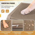 Devoko 100 Gallon Waterproof Large Resin Deck Box Outdoor Storage Box Indoor Lockable Storage Container with Cushion for Patio Furniture Garden Pool Cushions (Light Brown) - Image 3