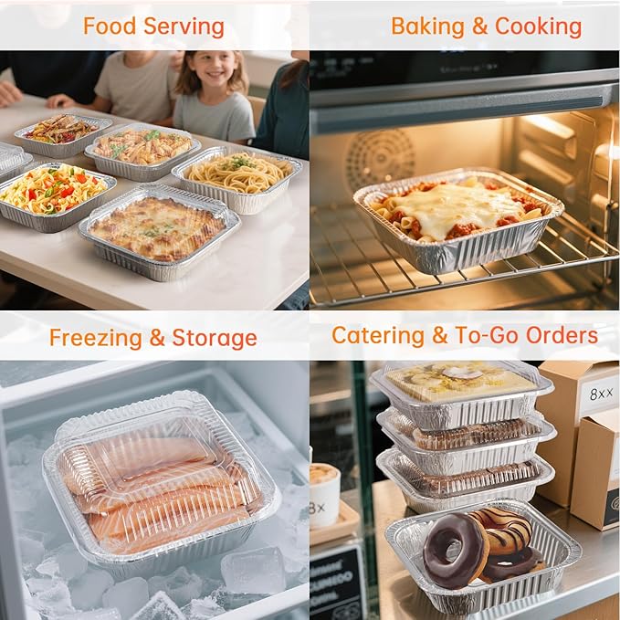 8x8 Aluminum Pans with Clear Lids - Image 6