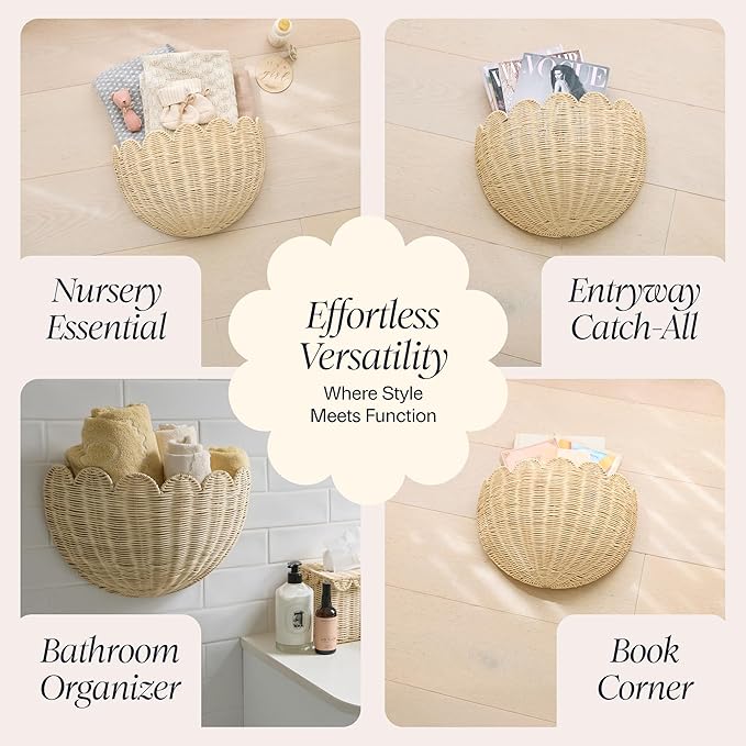 BEBE BASK Scalloped Wicker Wall Basket - Image 6