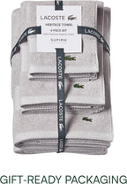 Lacoste Heritage Supima Cotton 6-Piece Towel Set, 2 Bath Towels, 2 Hand Towels - Image 5