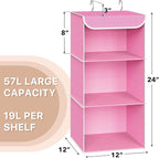 Simple Houseware 3-Shelf Hanging Closet Organizer, Fabric Storage Shelves - Image 2